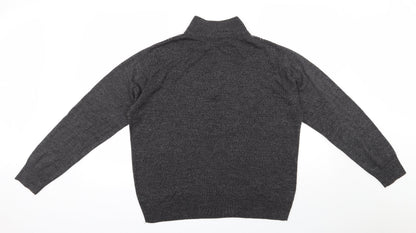 Geoffrey Beene Mens Grey High Neck Argyle/Diamond Acrylic Pullover Jumper Size M