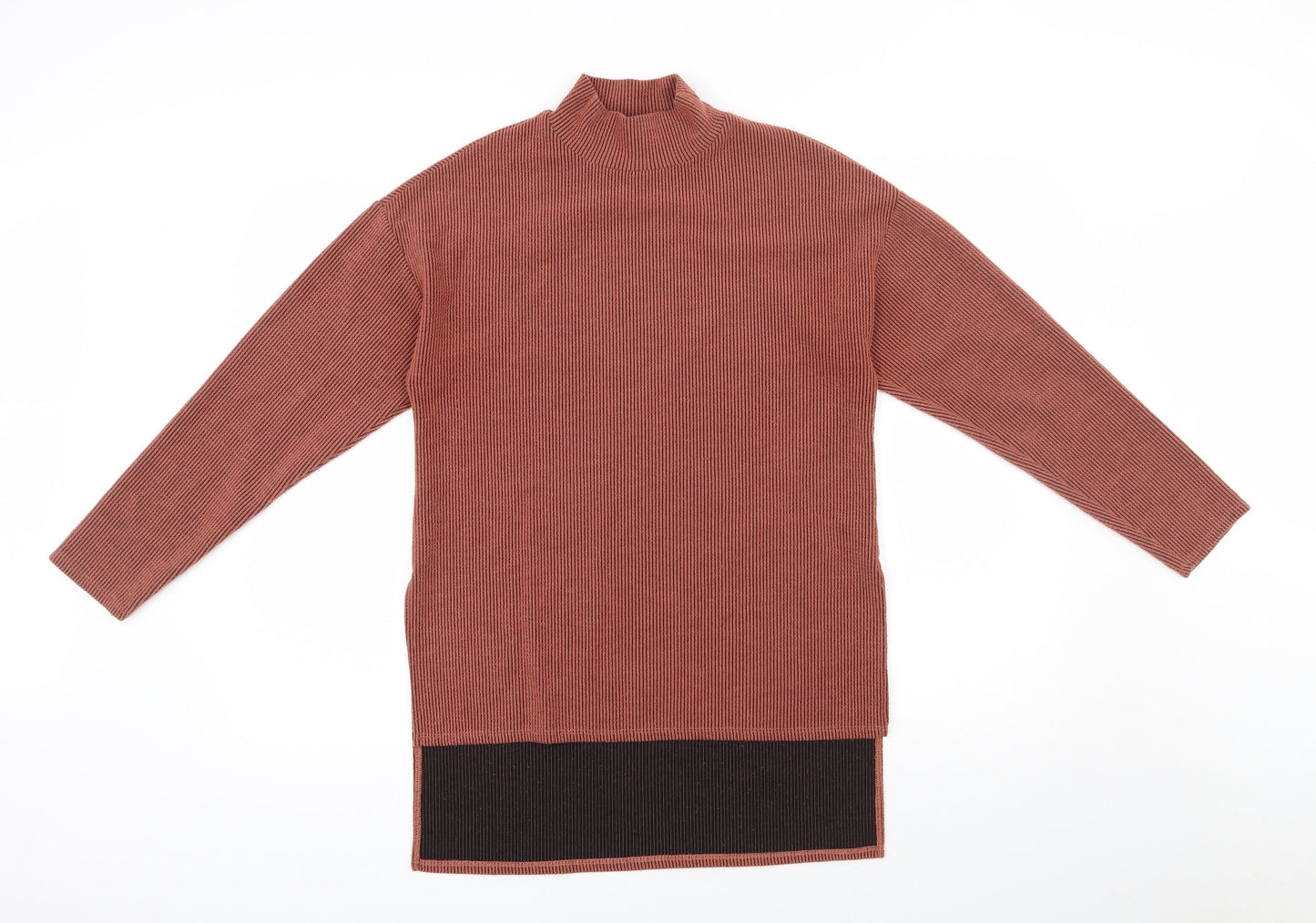 George  Womens Orange  Polyester Basic T-Shirt Size 8 High Neck