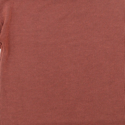 George  Womens Orange  Polyester Basic T-Shirt Size 8 High Neck