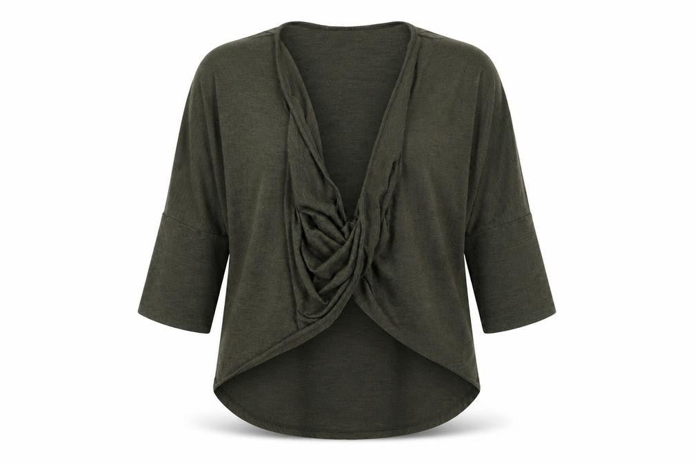 Womens UK Size 10 New Look Green Wrap Blouse