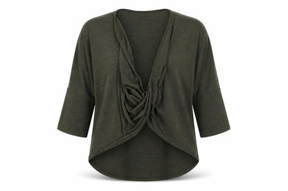 Womens UK Size 10 New Look Green Wrap Blouse