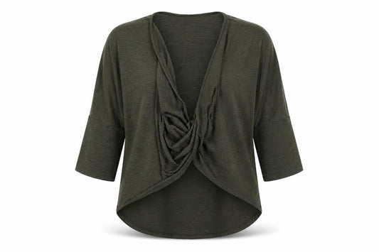 Womens UK Size 10 New Look Green Wrap Blouse