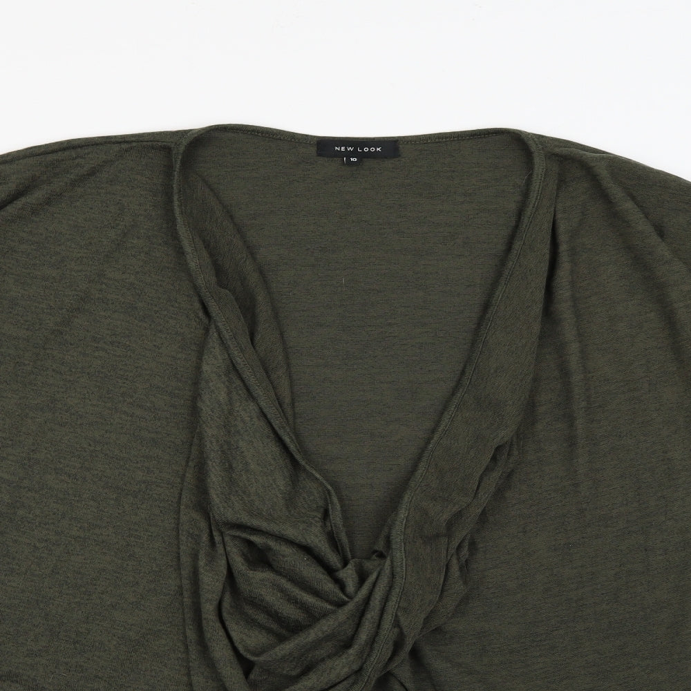 Womens UK Size 10 New Look Green Wrap Blouse