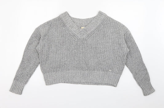Womens UK Size S Hollister Grey Pullover Jumper