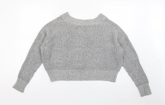 Womens UK Size S Hollister Grey Pullover Jumper