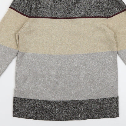 Womens UK Size 8 New Look Grey Jersey Blouse