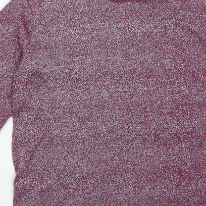 TU Womens Purple High Neck  Polyester Pullover Jumper Size 10   - Sparkle