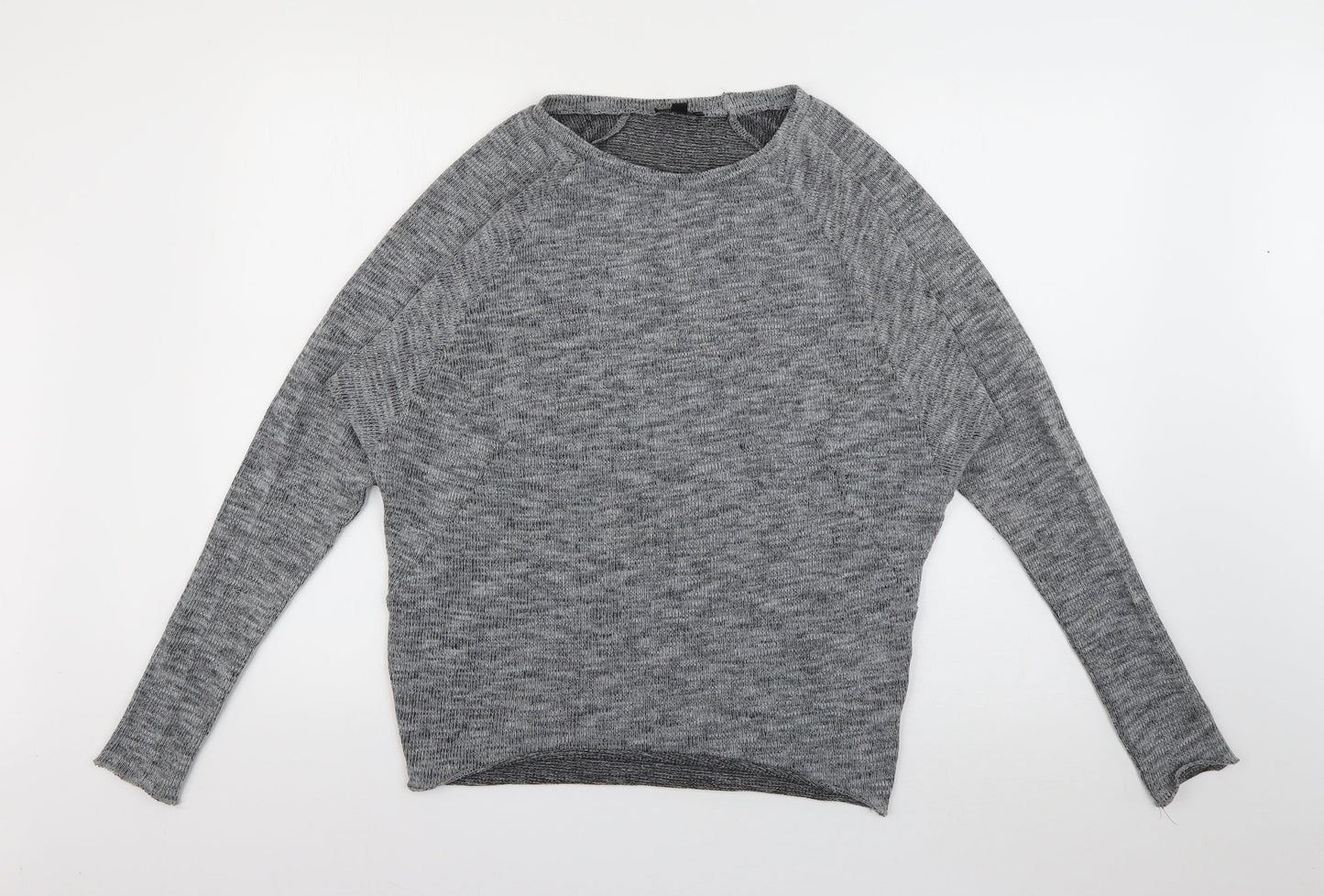 Topshop Womens Grey Round Neck  Polyester Pullover Jumper Size 8