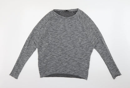 Topshop Womens Grey Round Neck  Polyester Pullover Jumper Size 8
