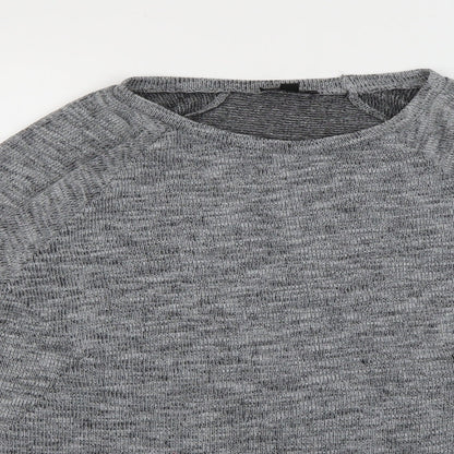 Topshop Womens Grey Round Neck  Polyester Pullover Jumper Size 8