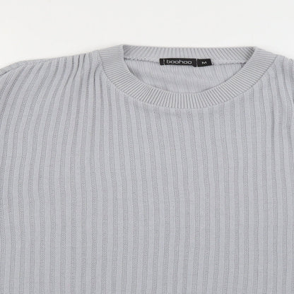 Boohoo Womens Grey Crew Neck  Acrylic Pullover Jumper Size M