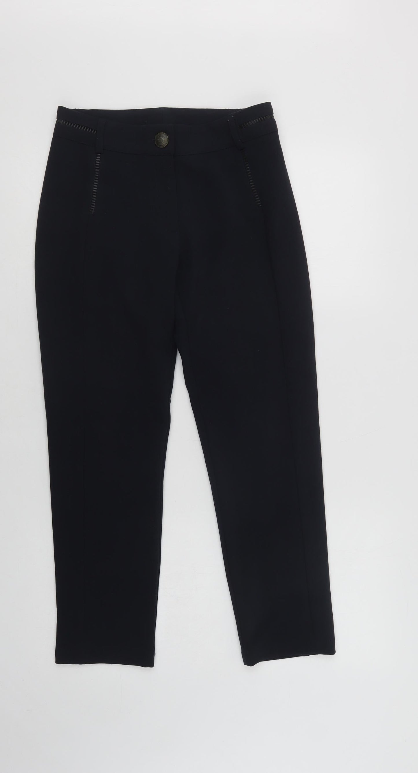 Paz Torras Womens Blue  Polyester Dress Pants Trousers Size 10 L25 in Regular Button