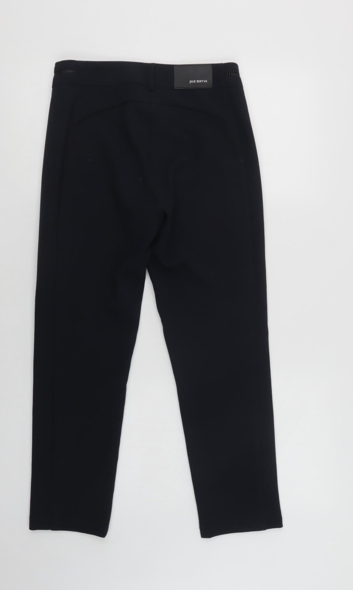 Paz Torras Womens Blue  Polyester Dress Pants Trousers Size 10 L25 in Regular Button