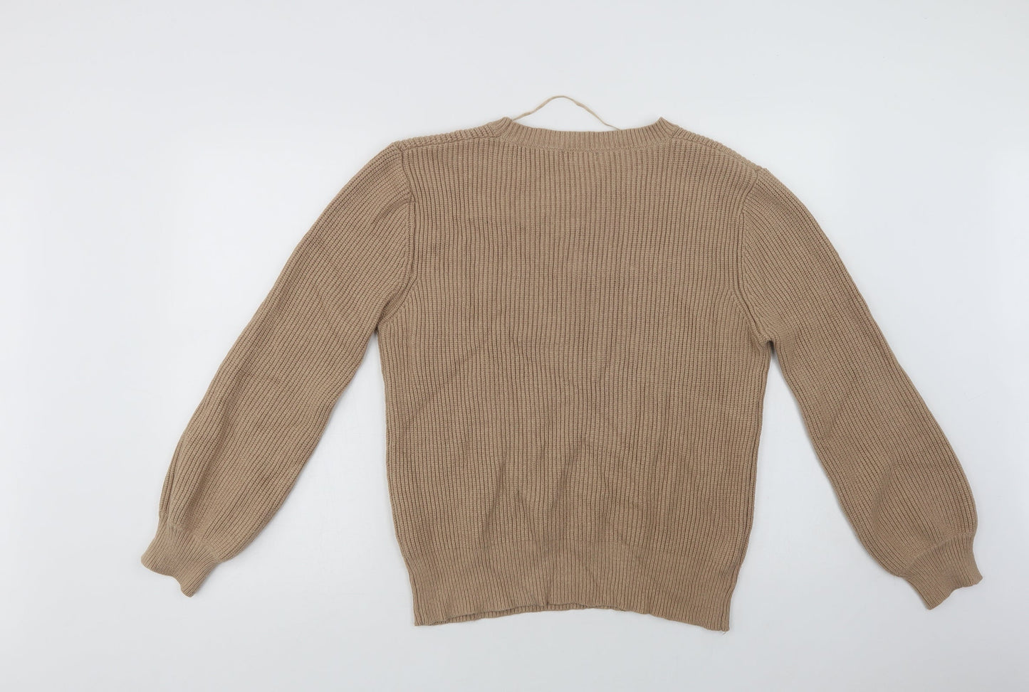 Primark Womens Beige Crew Neck  Viscose Pullover Jumper Size 16