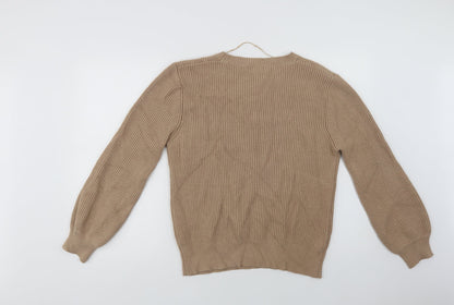 Primark Womens Beige Crew Neck  Viscose Pullover Jumper Size 16