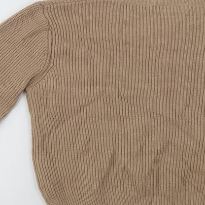 Primark Womens Beige Crew Neck  Viscose Pullover Jumper Size 16