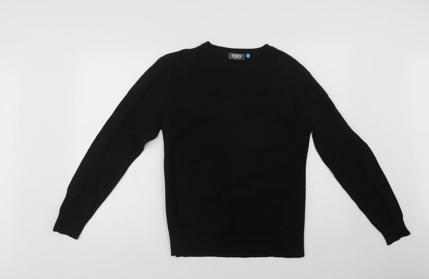 Matalan Mens Black V-Neck  Cotton Pullover Jumper Size M