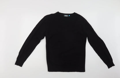 Matalan Mens Black V-Neck  Cotton Pullover Jumper Size M
