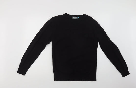 Matalan Mens Black V-Neck  Cotton Pullover Jumper Size M