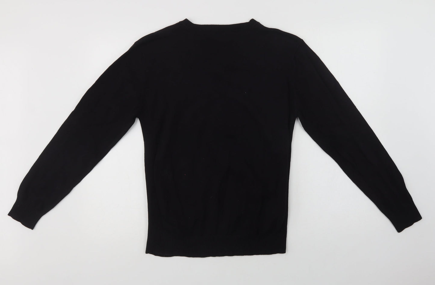 Matalan Mens Black V-Neck  Cotton Pullover Jumper Size M