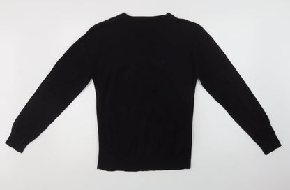 Matalan Mens Black V-Neck  Cotton Pullover Jumper Size M
