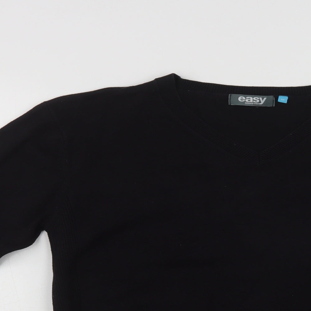 Matalan Mens Black V-Neck  Cotton Pullover Jumper Size M