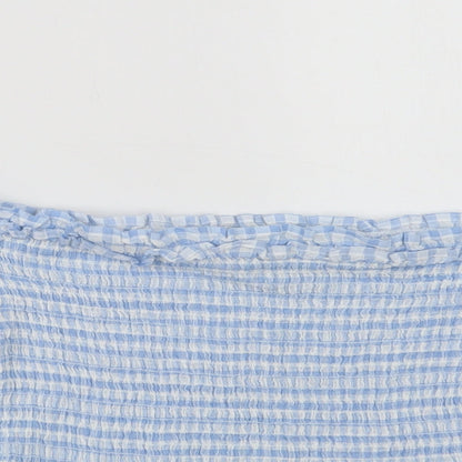Womens UK Size 10 Miss Selfridge Blue Cropped Blouse