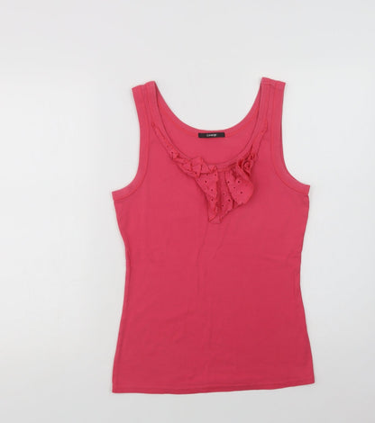 George Womens Pink  Cotton Basic Tank Size 12 Scoop Neck