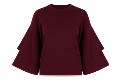 Front view of New Look women’s purple crew neck viscose jumper, size UK 10