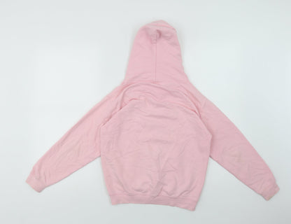 Awdis Girls Pink  Cotton Pullover Hoodie Size 9-10 Years   - Dance