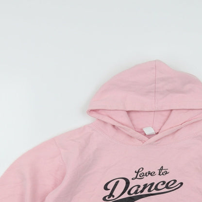 Awdis Girls Pink  Cotton Pullover Hoodie Size 9-10 Years   - Dance