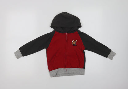 Kids Country Canada Baby Red Colourblock Cotton Full Zip Jumper Size 12-18 Months  Zip - Moose