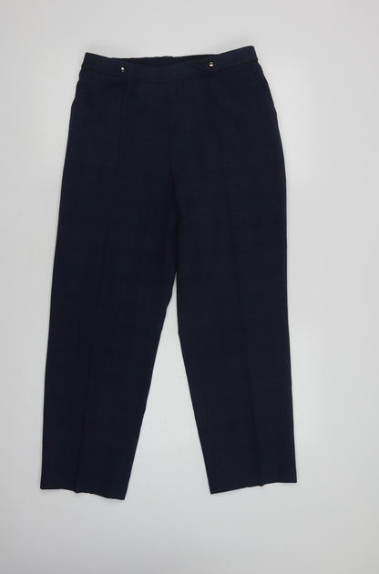 Womens UK Size 12 Marks and Spencer Regular Fit Dress Pants Blue Trousers