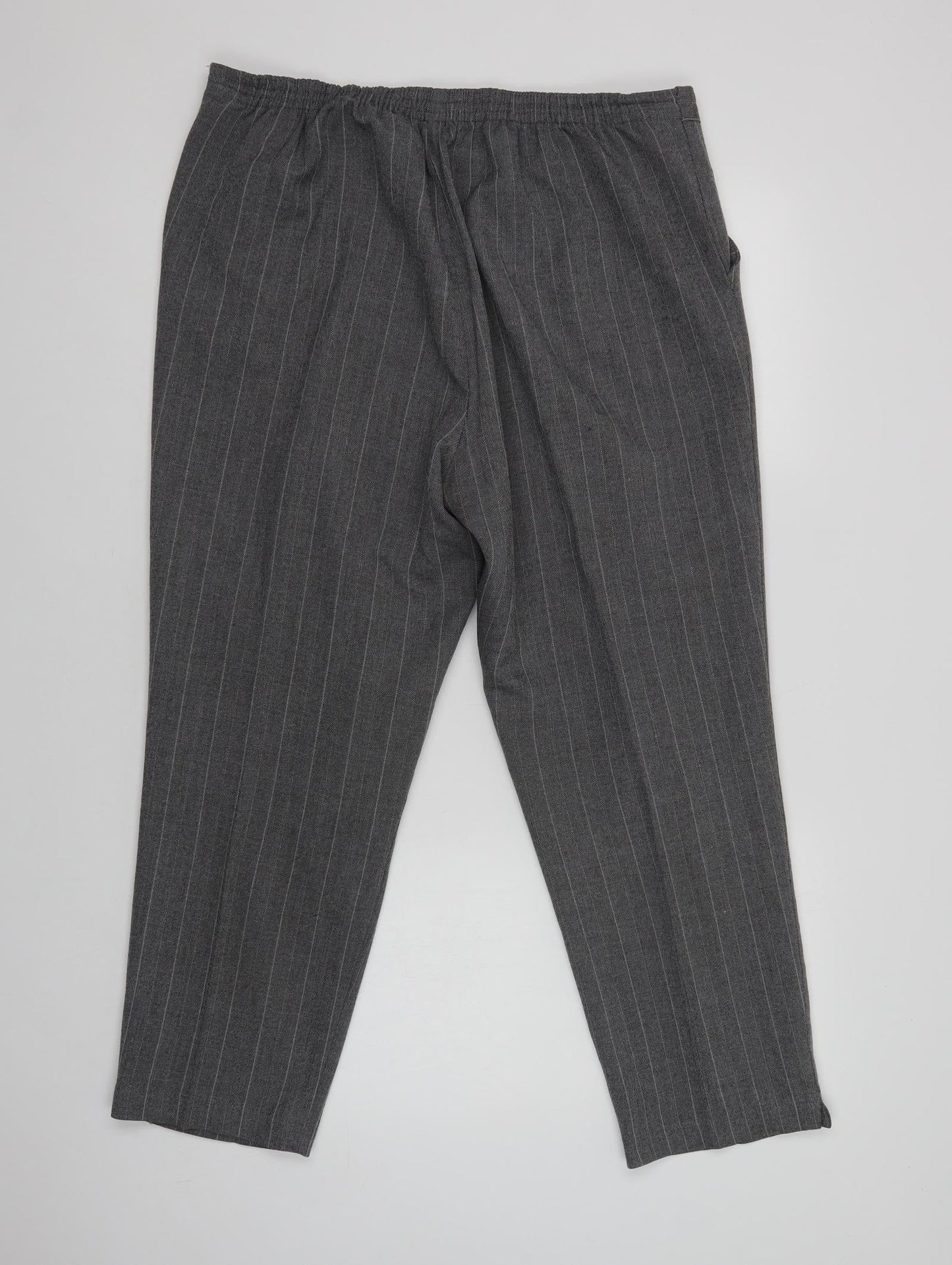Womens UK Size 18 Preworn Regular Fit Dress Pants Grey Trousers