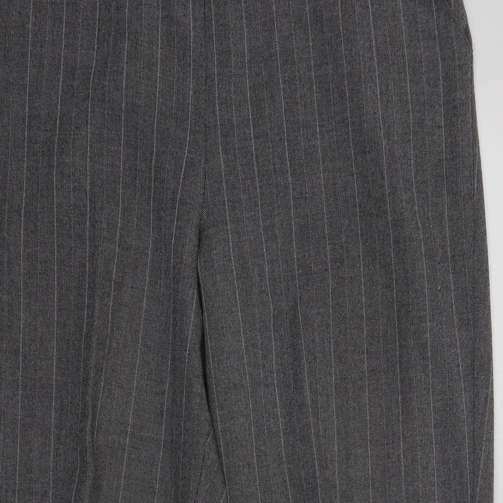 Womens UK Size 18 Preworn Regular Fit Dress Pants Grey Trousers