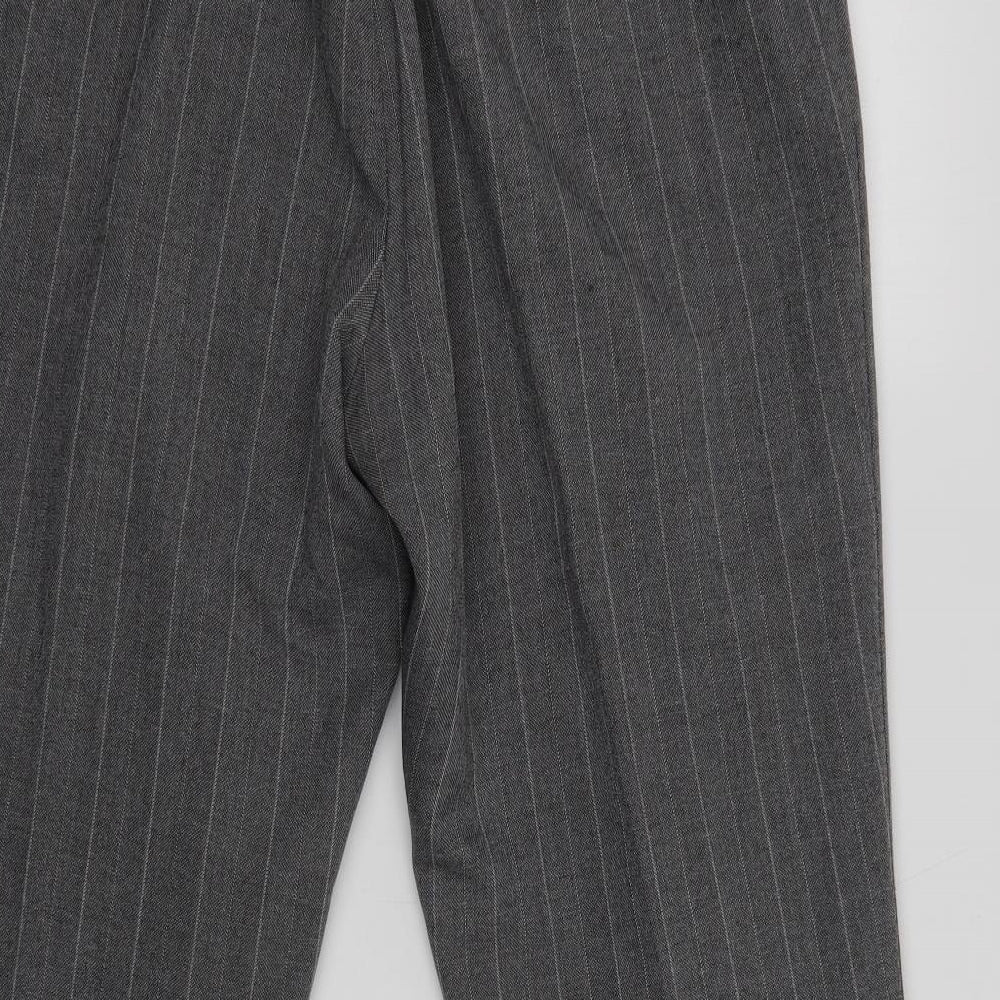 Womens UK Size 18 Preworn Regular Fit Dress Pants Grey Trousers