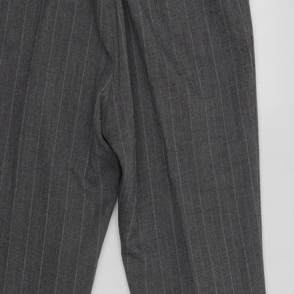 Womens UK Size 18 Preworn Regular Fit Dress Pants Grey Trousers
