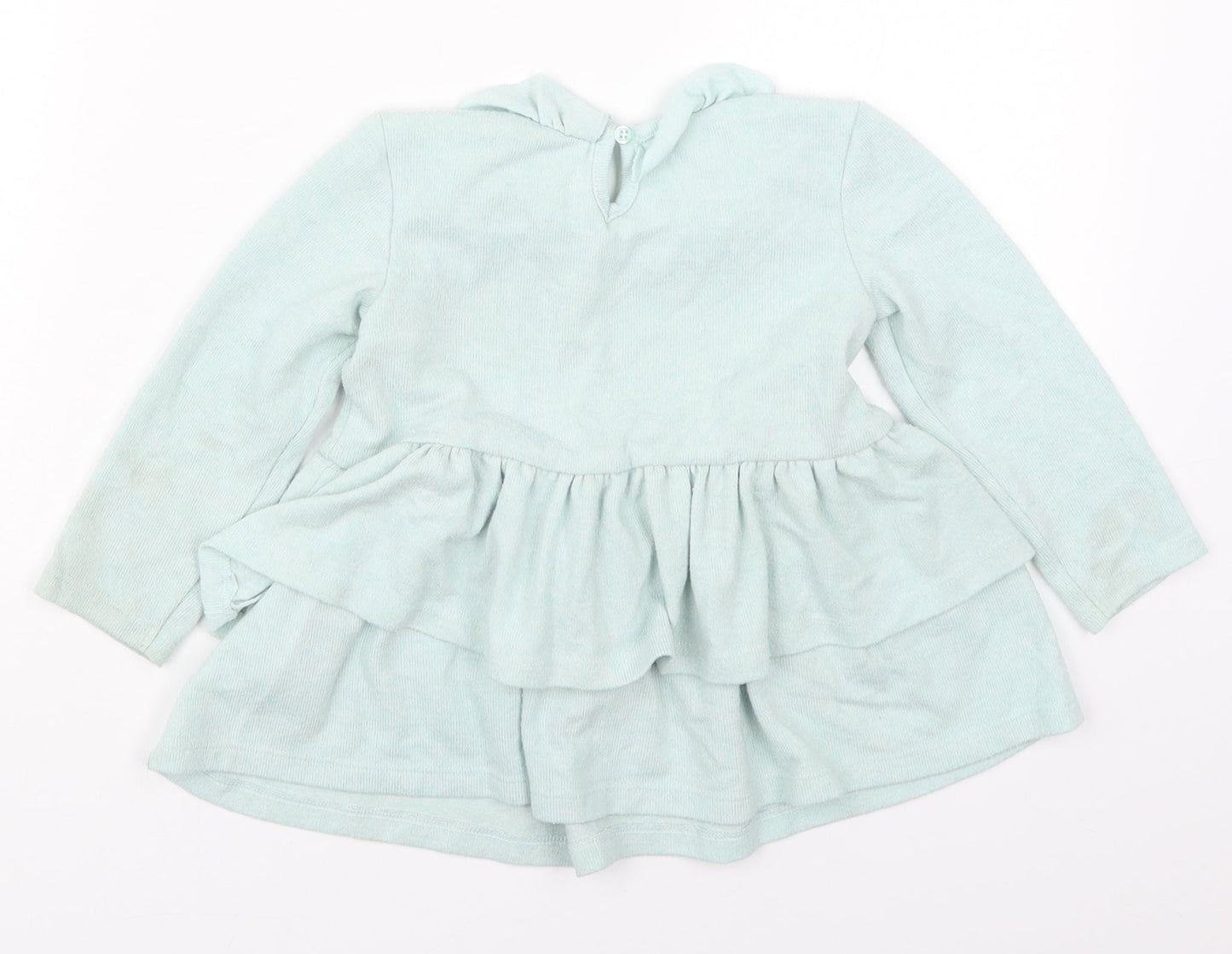 Matalan Girls Green  Polyester Skater Dress  Size 4-5 Years  Round Neck Button - Be Kind