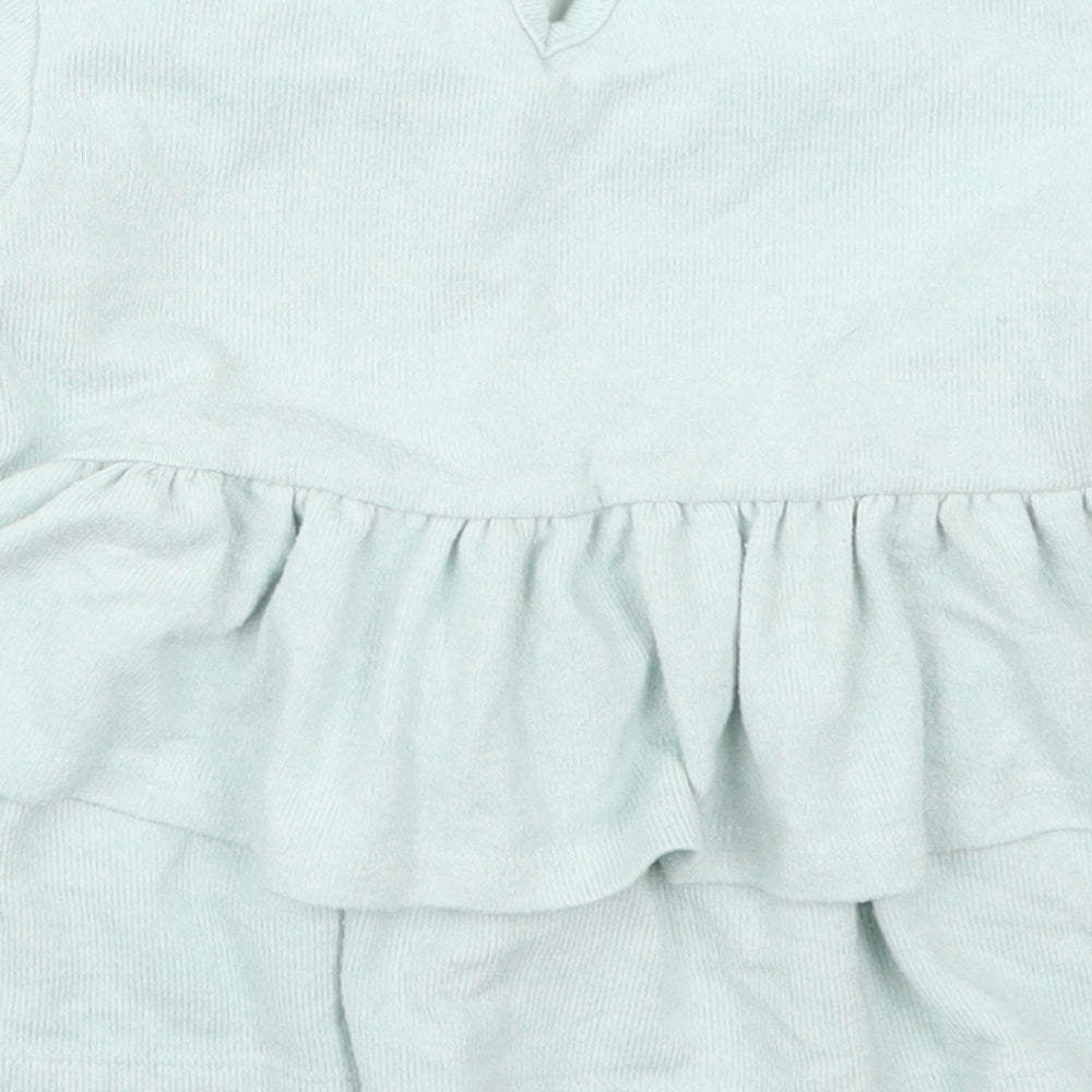 Matalan Girls Green  Polyester Skater Dress  Size 4-5 Years  Round Neck Button - Be Kind