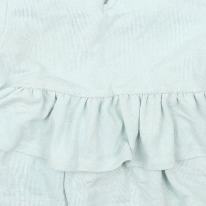 Matalan Girls Green  Polyester Skater Dress  Size 4-5 Years  Round Neck Button - Be Kind