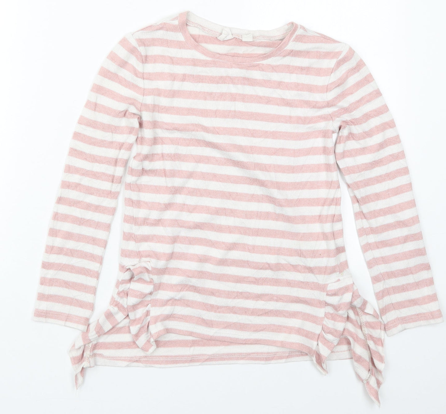 Gap Girls Pink Round Neck Striped Viscose Pullover Jumper Size 5 Years  Pullover