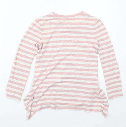 Gap Girls Pink Round Neck Striped Viscose Pullover Jumper Size 5 Years  Pullover