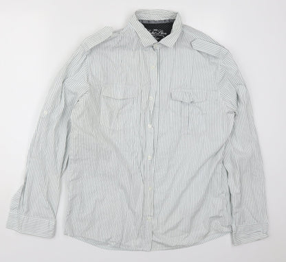 Mens UK Size L NEXT White  Button-Up Long Sleeve Casual Shirt