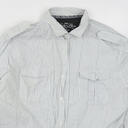 Mens UK Size L NEXT White  Button-Up Long Sleeve Casual Shirt