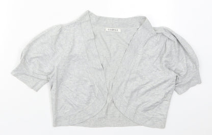 George Womens Grey V-Neck  Viscose Cardigan Jumper Size 12