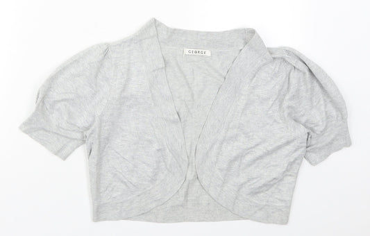 George Womens Grey V-Neck  Viscose Cardigan Jumper Size 12
