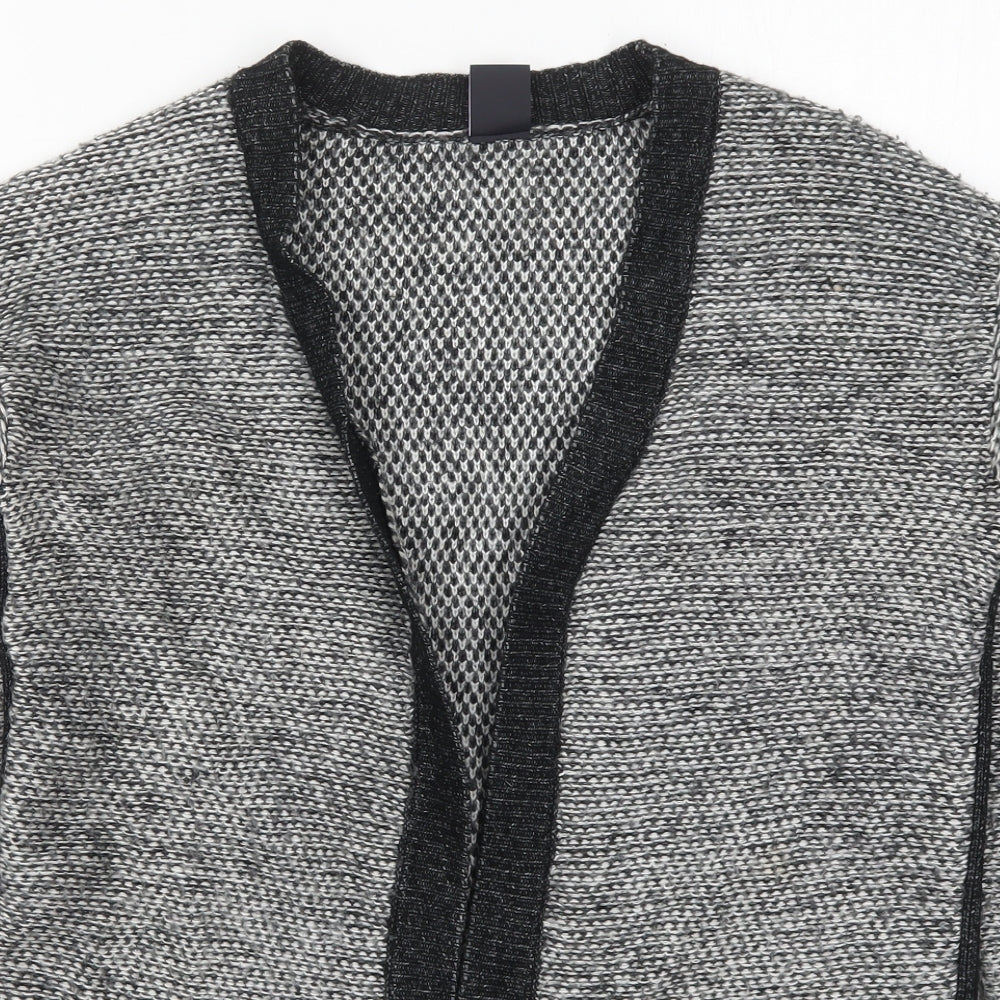 Gap Womens Grey V-Neck Geometric Acrylic Cardigan Jumper Size XS