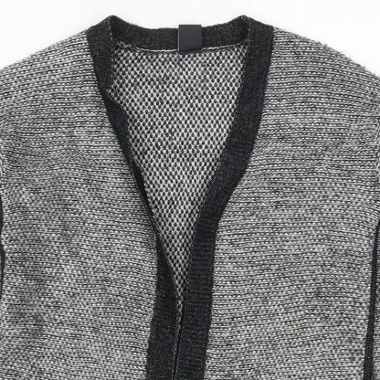 Gap Womens Grey V-Neck Geometric Acrylic Cardigan Jumper Size XS
