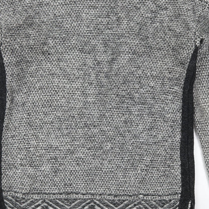 Gap Womens Grey V-Neck Geometric Acrylic Cardigan Jumper Size XS