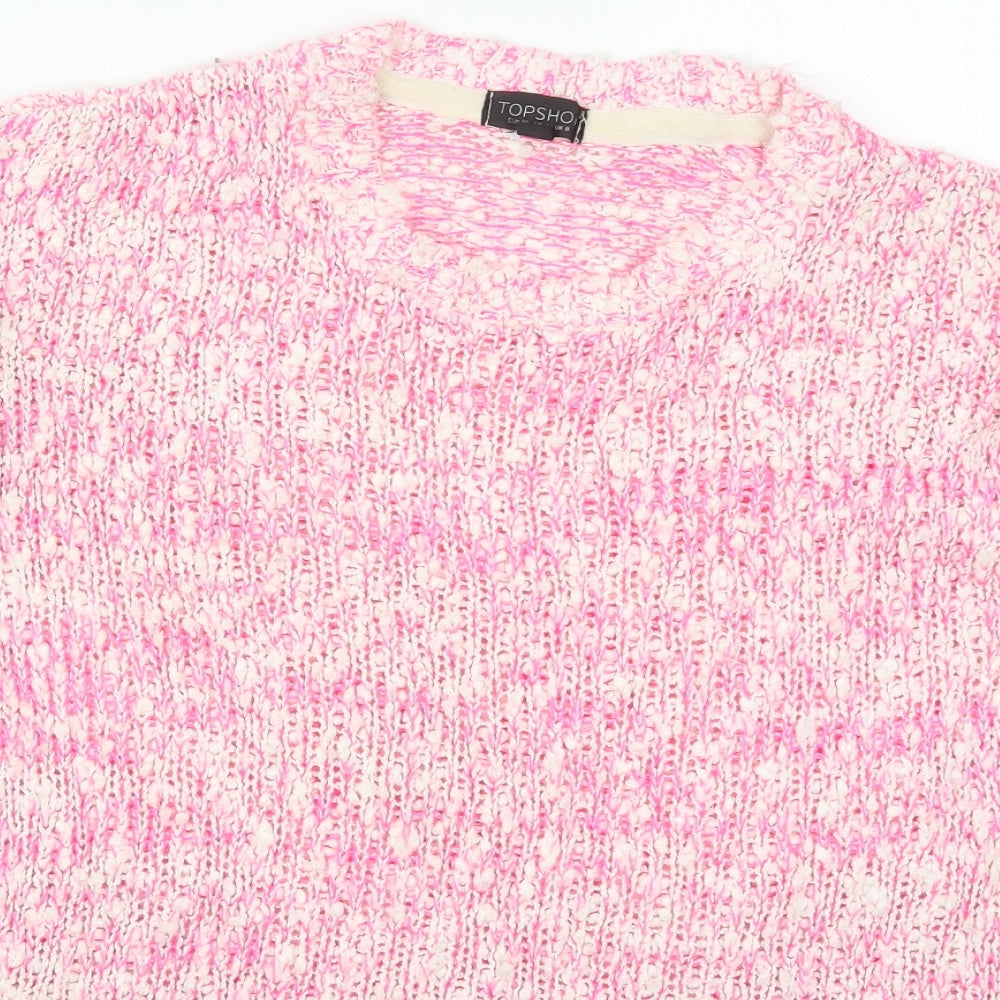 Womens UK Size 8 Topshop Pink Pullover Jumper